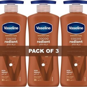 لوشن العناية المركزة للجسم للبشرة الجافة إلى الجافة جدا بإشراقة الكاكاو سريع الامتصاص ترطيب لمدة 72 ساعة من فازلين،